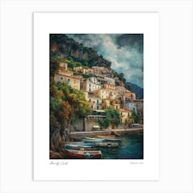 Amalfi Coast, Salerno Italy Pencil Drawing 5 Art Print