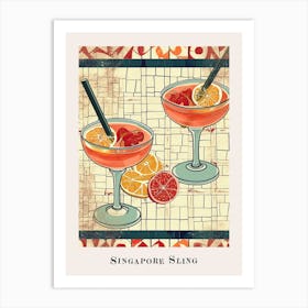 Singapore Sling Tile Poster Art Print