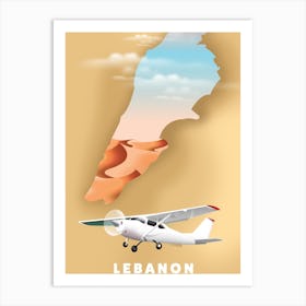 Lebanon Travel poster map Art Print