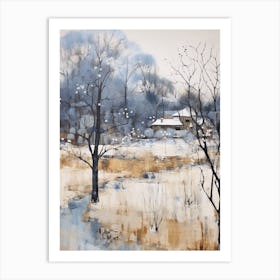 Winter City Park Painting Royal Park Kyoto 3 Art Print