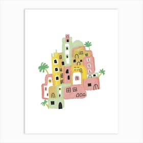 Watercolor Houses(italian& marrakesh) Art Print