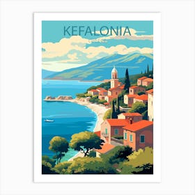 Kefalonia Greece travel poster Art Print