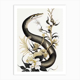 Northern Water Snake Gold And Black Art Print