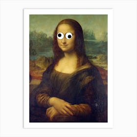 Funny Mona Lisa Wiggly Eyes Internet Meme Portrait Art Print