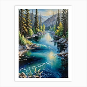 River In The Woods 4 Art Print