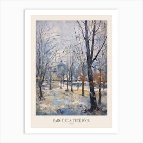 Winter City Park Poster Parc De La Tete D Or Lyon France 1 Art Print