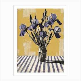 Iris Flowers On A Table   Contemporary Illustration 3 Art Print