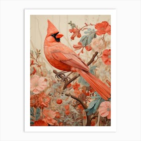 Northern Cardinal 1 Detailed Bird Painting Art Print