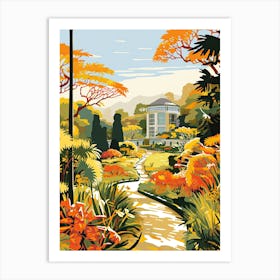 Huntington Library, Art Collections, And Botanical Gardens, Usa In Autumn Fall Illustration 2 Art Print