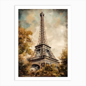 Eiffel Tower Paris France Oil Painting Style 6 Art Print
