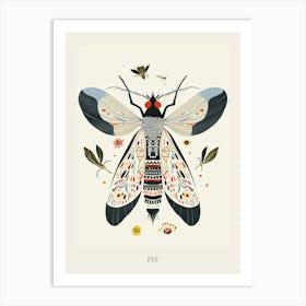 Colourful Insect Illustration Fly 15 Poster Art Print
