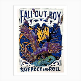 Rock Band Poster Collage Graphic Design Fall Out Boy Art Print