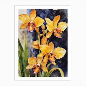 Lycaste Orchids Water Colour 2 1 Art Print