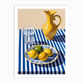 Lemons On A Plate Art Print