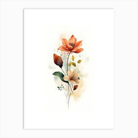 Watercolor Flowers 4 Art Print