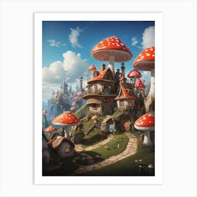 Mushroom Village Art Print