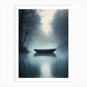 Boat In The Fog 2 Art Print