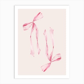 Pink Coquette Bows - Neutral Art Print