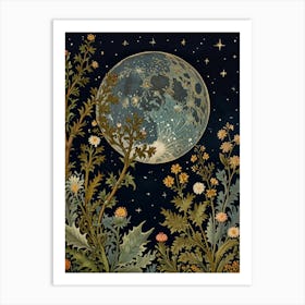 Leonardo Lightning Xl William Morris Print Night Sky Botanical 1 5 Topaz Standard V2 4x Art Print