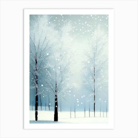 Winter Scenery, Snowflakes, Rothko Neutral 1 Art Print