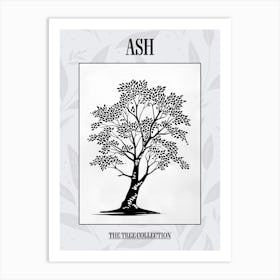 Ash Tree Simple Geometric Nature Stencil 1 Poster Art Print