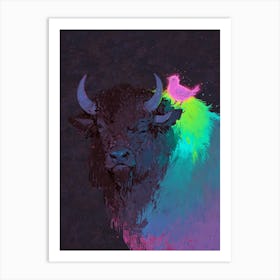 Bird On A Buffalo Art Print