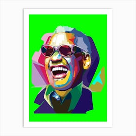 Ray Charles US Jazz Singer Pop Art Illustration Art Print