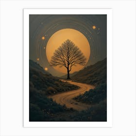 Tree In The Moonlight Art Print