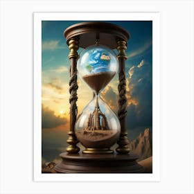 Hourglass With The Earth Art Print