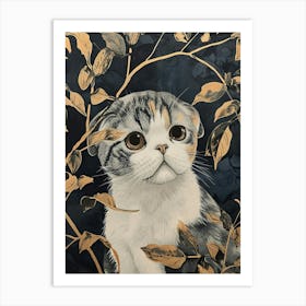 Scottish Fold Cat Japanese Illustration 1 Art Print