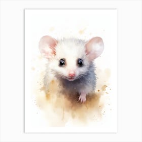 Light Watercolor Painting Of A Baby Possum 8 Art Print