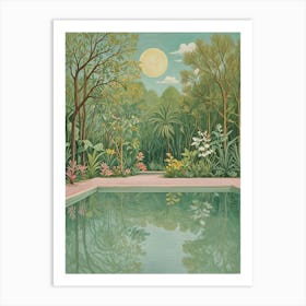 Swimming Pool In The Garden Art Print