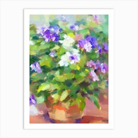 African Violet Impressionist Painting Plant Art Print