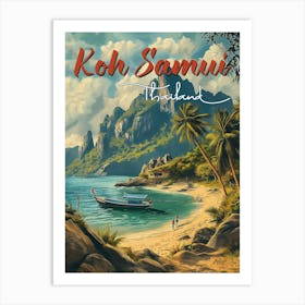 Koh Samui Vintage Travel Poster Art Print