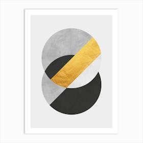 Collage with gold and black 1 Art Print