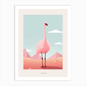 Minimalist Ostrich 2 Bird Poster Art Print