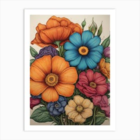 Bouquet Of Flowers 3 Art Print