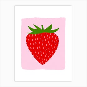 Strawberry Red and Pink Art Print