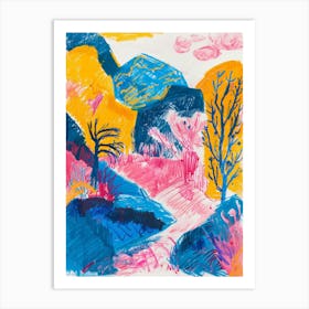 Landscape In Pink And Blue Art Print