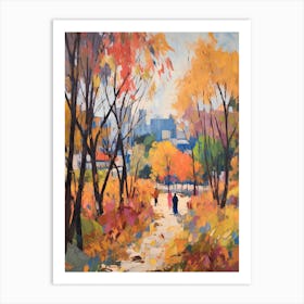 Autumn City Park Painting Daan Forest Park Taipei 2 Art Print