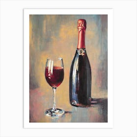 Rosé Prosecco 1 Oil Painting Cocktail Poster Art Print