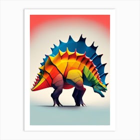 Stegosaurus Primary Colours Dinosaur Art Print