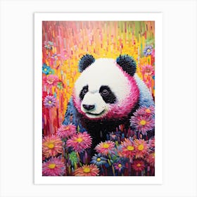 Panda Art In Pointillism Style 1 Art Print