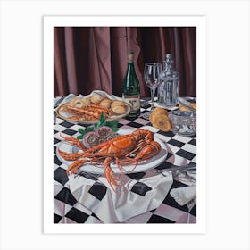 Crayfish Still Life Painting Art Print