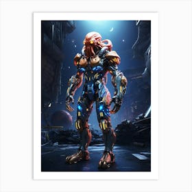 Octopus In Cyborg Body #2 Art Print