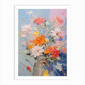 Abstract Flower Painting Edelweiss 1 Art Print