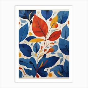 Leaves Of Blue And Orange art print Art Print