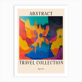 Abstract Travel Collection Poster Myanmar 1 Art Print