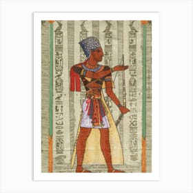 Egyptian Pharaoh Man Royal Retro Vintage Art Print