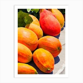 Papaya Italian Watercolour fruit Art Print